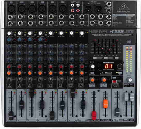 My mixer: Behringer XENYX X1222USB